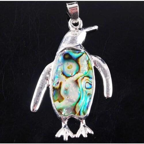 WOJIAER New Zelanian Abalone Shell Pearl Blue Gem Bead Pendant Jewelry PN772