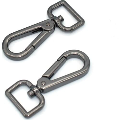 3/4"Inner Black swivel clasp Rectangle Ring Lobster Clasp Claw Push Gate Trigger Clasps Swivel Snap Hooks For keychain or bag