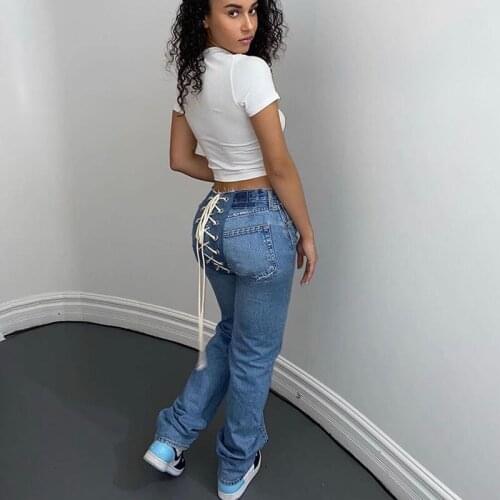 Hot Sale Jean Outfits For Women Sexy High Elasticity Stretchy Skinny Back String Eie Jeans Full Length Women Leisure Jeans