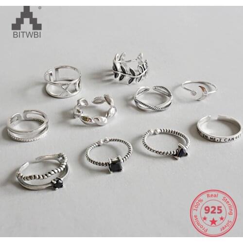 2019 Hot Sale S925 Sterling Silver Ring Personality Mix Fashion Concise Retro Charm For Men Women Adjustable Silver Ring Gift