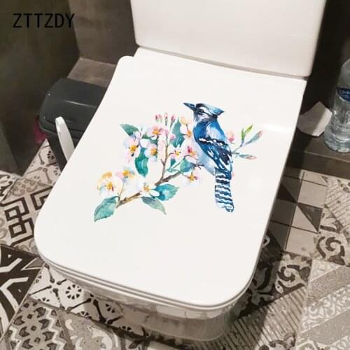ZTTZDY 22.9×22.8CM Modern Art Watercolor Painting Creative Toilet Stickers Home Wall Decoration T2-1532