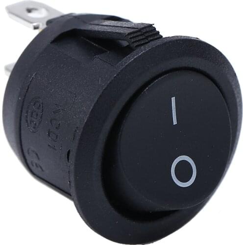 1pc 12V 3 Terminals LED Rocker Switch Round ON/OFF Switch LED illuminated For Car Dashboard Dash Boat Van Switch Black