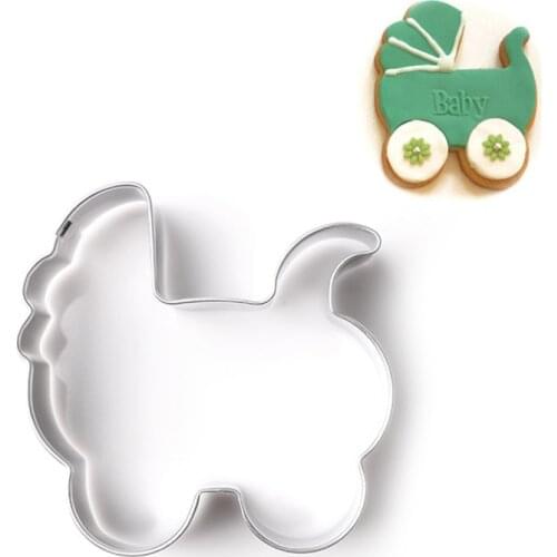 1Pc 3D Baby Car Cookie Cutter Cake Molds Stainless Steel Pastry Biscuit Baking Mold Fondant Cake Decorating Tools