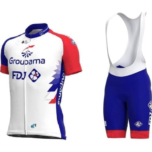 2021 GROUPAMA FDJ TEAM SHORT SLEEVE CYCLING JERSEY SUMMER CYCLING WEAR ROPA CICLISMO+BIB SHORTS WITH POWER BAND