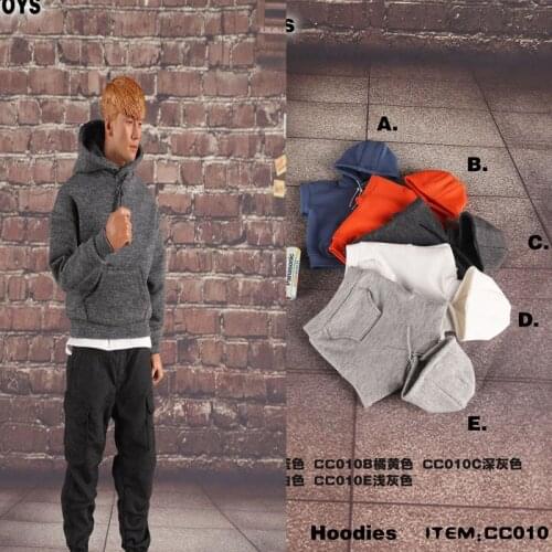 5 Color CCTOYS CC010 1/6 Scale Male clothes fashion Sport style Hooded sweater Sportswear fit 12 inch PH Tbleague action figure