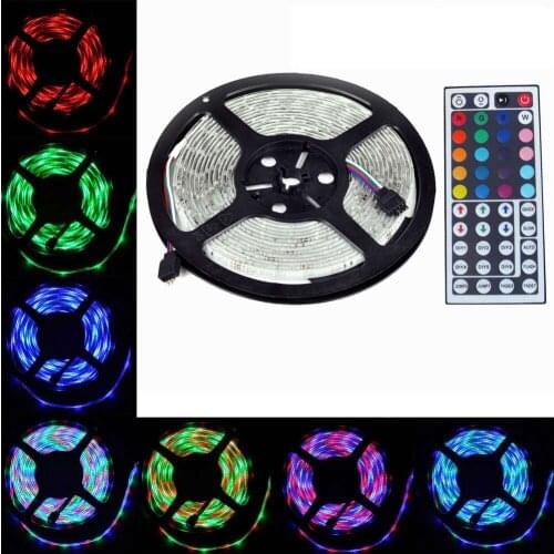 5m 12V 3A Waterproof IP65 5050 RGB SMD LED Flexible Strip light 150 LEDs + MINI 44 Key IR Remote Controller