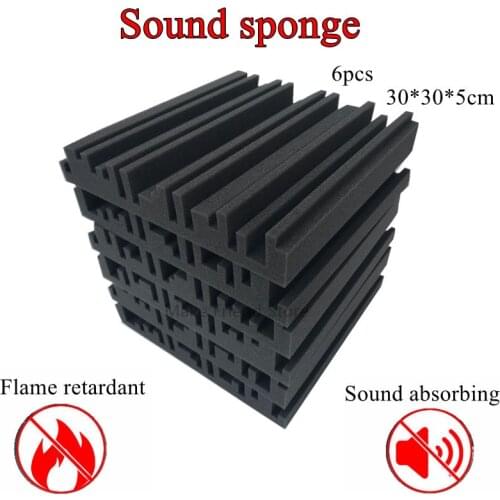 6pcs 30x30x5cm Broadband Studio Acoustic Foam High Hensity Flame Retardant Soundproof Foam Sponge Wall Decoration Materials