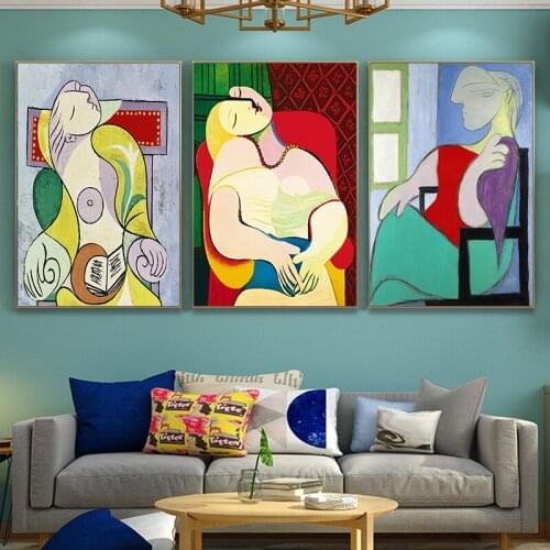 Picasso Abstract Woman Oil Painting Posters and Prints on Canvas Wall Art Pictures For Living Room Home Wall Decoration No Frame