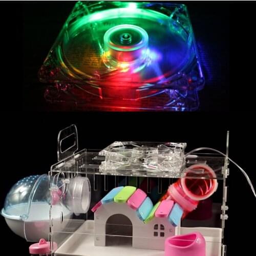 Acrylic Hamster Cage Cooling Silent Fan USB Interface Guinea Pig Hedgehog Small Animal Cooling Fan Villa Cage Cooling Fan