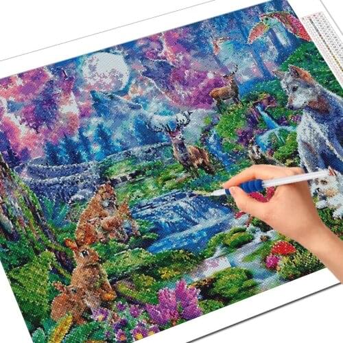 5D Diamond Embroidery Wolf Diy New Arrival Diamond Painting Animal Forest Full Square Round Drill Mosaic Craft Kit Wall Pictures