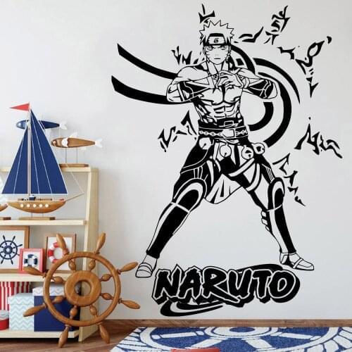 Naruto Anime Manga Wall Decals Home Decor Boys Kids Bedroom Cartoon Living Room Background Vinyl Removable Wall Stickers Y974