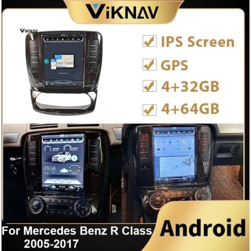 Android Vertical Screen Car Radio GPS for Mercedes Benz R Class 2005-2011 2012 2013-2016 2017 Auto Multimedia Player Head Unit