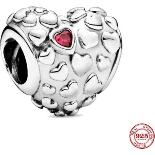 New 925 Sterling Silver Bead Mom In A Million Heart Charm Fit Original Pandora Bracelet DIY Jewelry For Women Wholesale