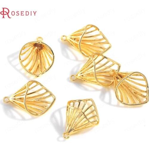 C832)6 pieces 15x21.5mm 24K Gold Color Brass Tree Leaf Leaves Charms Pendants High Quality Diy Jewelry Findings Accessories