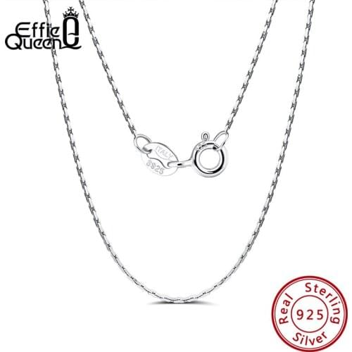 Effie Queen Genuine 925 Sterling Silver Chain Necklaces For Women Men Bamboo Basic Chain 45cm Length 925 Necklace Jewelry DSC21
