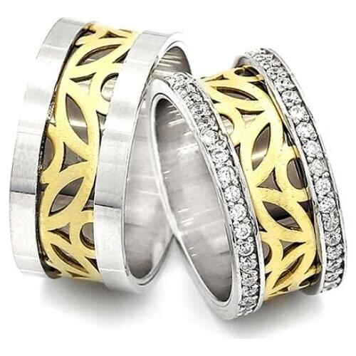 Couple Wedding Ring Sterling Silver 925 Woman And Man Luxury Jewelry Bands Engagement Anniversary Anatolian Civilization Models