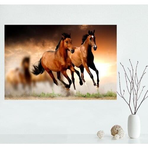 Nice Custom Horse Running Canvas Poster Print painting Art Wall Silk Poster cloth print DIY Fabric Poster Y.70