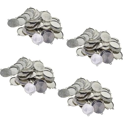 50x Round Settings Pendant Blanks For 12-20mm Flatbacks Resin,glass Cabochon