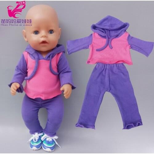 40cm 43cm Doll Sweater Fit for 43cm New Born Baby Doll Hoody 18 Inch Doll Clothes Trousers