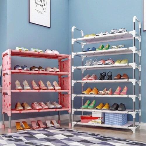 Multi-layer Metal Shoes Rack Stainless Steel Assembly Shelves Space Saving Shoe Racks Organizer Hallway Entryway Shoe Cabinets