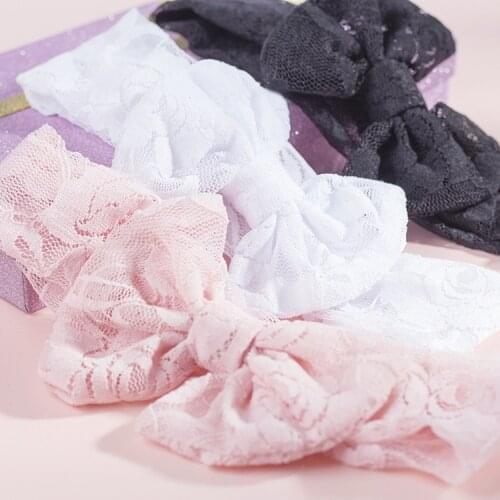 MengNa 2021New Lace Headband Cute Korea Headbands for Kids Girls Lace Flower Headband Turban Children Hair Accessories 20pc/lot