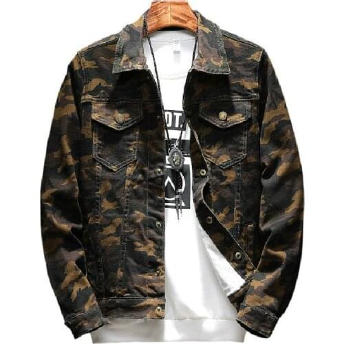 Male Outwear Jaqueta Masculino Jeans Jacket and Coats Fashion Design Autumn Brand Clothing Mens Camouflage Denim Jacket Coat