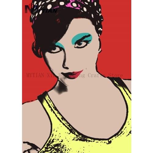MYTIAN 5D Diamond Painting Andy Worhol Portrait Painting"Sports Girl"Cross Stitch Full Rhinestone Home Decor Diamond Embroidery