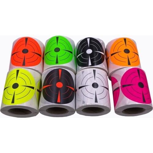 3" 8-Color Options Shooting Target Sticker in 200 Pcs/Roll suitable for target shooting of air pellet gun & Steel or Plastic BBs