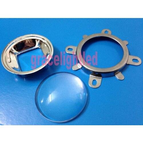 Wholesale 10pcs 90-120Degreen led Lens + Reflector Collimator + Fixed bracket 20W -100W high power LED