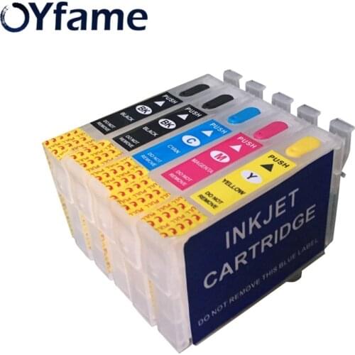 OYfame 5PCS T0731 T0731 T0732 T0733 T0734 T0735 ink Cartridges T0731 refillable Cartridge With ARC Chip For C110 printer