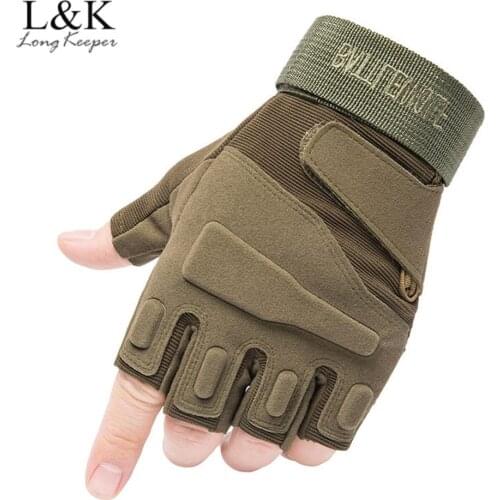 Army Tactical Fingerless Gloves Men Anti-Skid Half Finger Military Mittens Male Motorcycle Shooting Fighting Cycling Glove Luvas