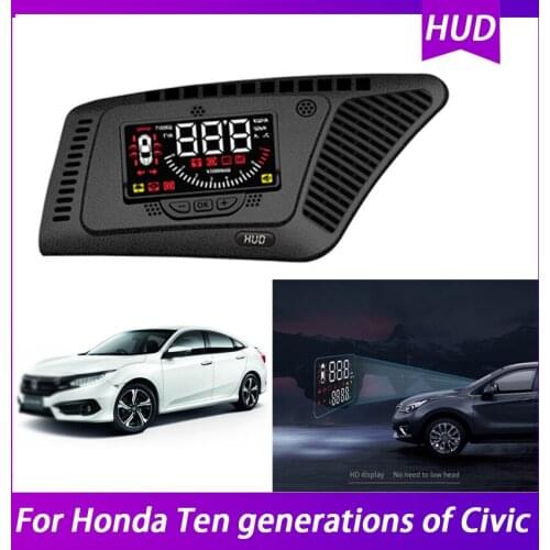 For Honda Ten generations of Civic Car HUD Head Up Display Windscreen Projector OBD2 Interface Safe Driving Screen Projector