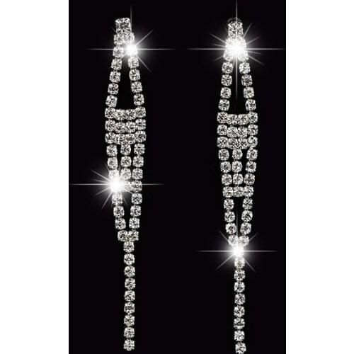 YFJEWE Austrian Crystal Earrings Rhinestone Shining Drop Earrings Wedding Jewelry Fashion Silver Plated Dangle Earrings #E325