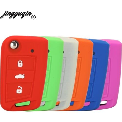 Silicone 10pcs For VW Golf Skoda Octavla /Combl Seat Leon /Ibiza /Cuotra Polo 3 Button Silicone Smart Remote Car Key Case Cover