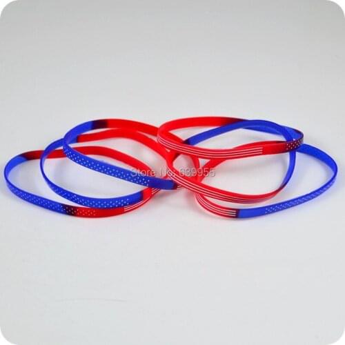50x 5mm USA American Flag Silicone Bracelets Wristband Stars and Stripes Fashion Jewelry Party gift