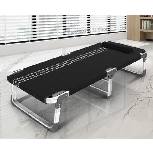 Aluminum alloy folding bed single bed household simple lunch break bed office adult nap camp bed recliner