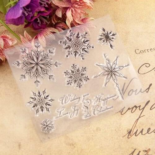 Snowflake Transparent Clear Silicone Stamps for DIY Scrapbooking/Card Making/Kids Fun Decoration Supplies