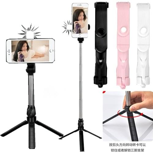 SPASH 3 in 1 Mini Tripod Extendable Monopod Bluetooth Selfie Stick With fill light Phone Holder stand For all phone