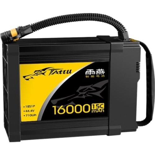 TATTU ACE 44.4V 16000mAh 15C 12S 710wh with AS150 plug Lithium Polymer Rechargeable Battery lipo battery for DIY RC Drone UAV