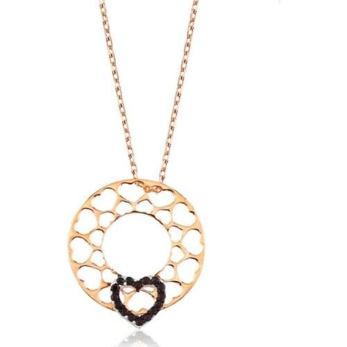 Tevuli 925 Sterling Silver Heart Hoop Lady 'S Necklace