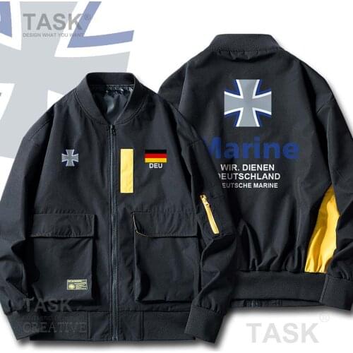 Military Army Jackets Navy Germany Deutschland German DE Men Pilot Air Force Coats Military Motorcycle Zipper Jackets Fashion