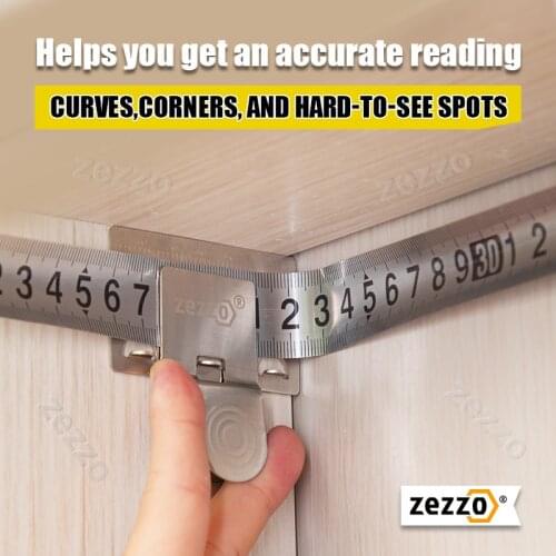 Zezzo® Measuring tape clip carpentry clamp Fit tape measures accurate reading curve corners spot Goniometer уровень угломер