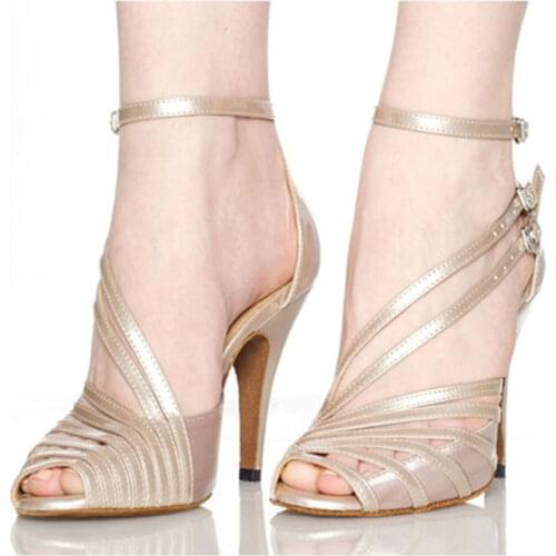 Women Latin Ballroom dance shoes Female salsa sandal Soft Sole Kizomba samba tango dance shoes High heels 6/7.5/8.5cm