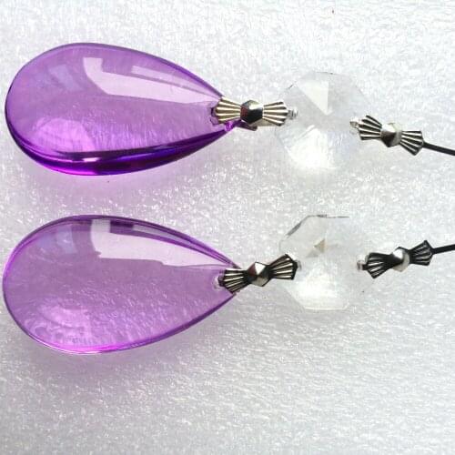 10pcs/lot 72mm Sparkle Purple Crystal Prisms Pendant Glass Hanging Drops For Beautiful Christmas Tree Decoration Supplies