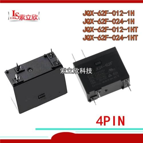 10PCS/lot New relay JQX-62F HF-62F-012-1H HF62F-024-1H HF-62F-012-1HT HF-62F-012-1HT HF 62F 024 1HT 16A 250VAC 4pin 12V 24V