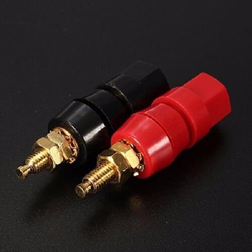 10 Pcs Copper Gold Plated Audio Speaker Binding Post Banana Jack Connectors mini jack plug Wire Connector