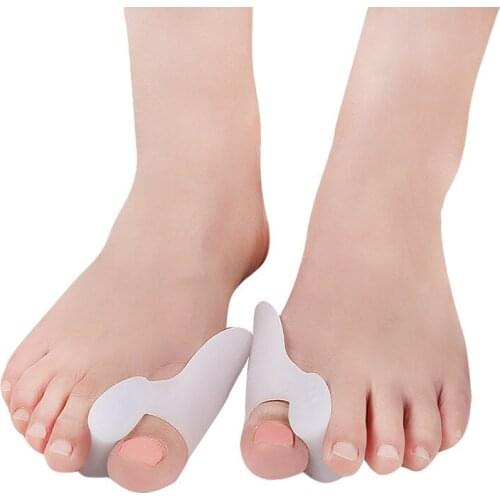 2pcs Silicone Gel Thumb Corrector Bunion Little Toe Protector Separator Hallux Valgus Finger Straightener Foot Care Relief Pads