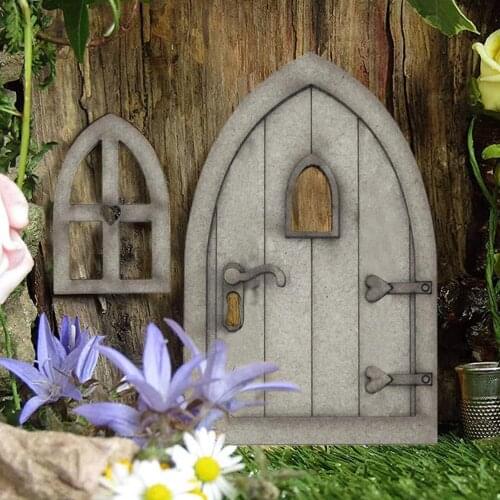 3D Wooden Gnome Door Fairy Door Mouse Door Wooden Elf Door Playhouse Decoration Door for Self-Assembly Elf Door Gnome Door Set