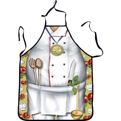 3D Funny Apron Police Chef Kitchen Apron Man Women Aprons Dinner Party Cooking Apron Adult Master Culinary Baking Accessories