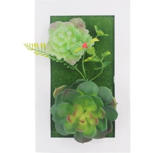 6x9.5 Inch Artificial Flower Plant with Photo Display Frame Wall Hanging Planter Vertical Wall for Home Office Art Decoration